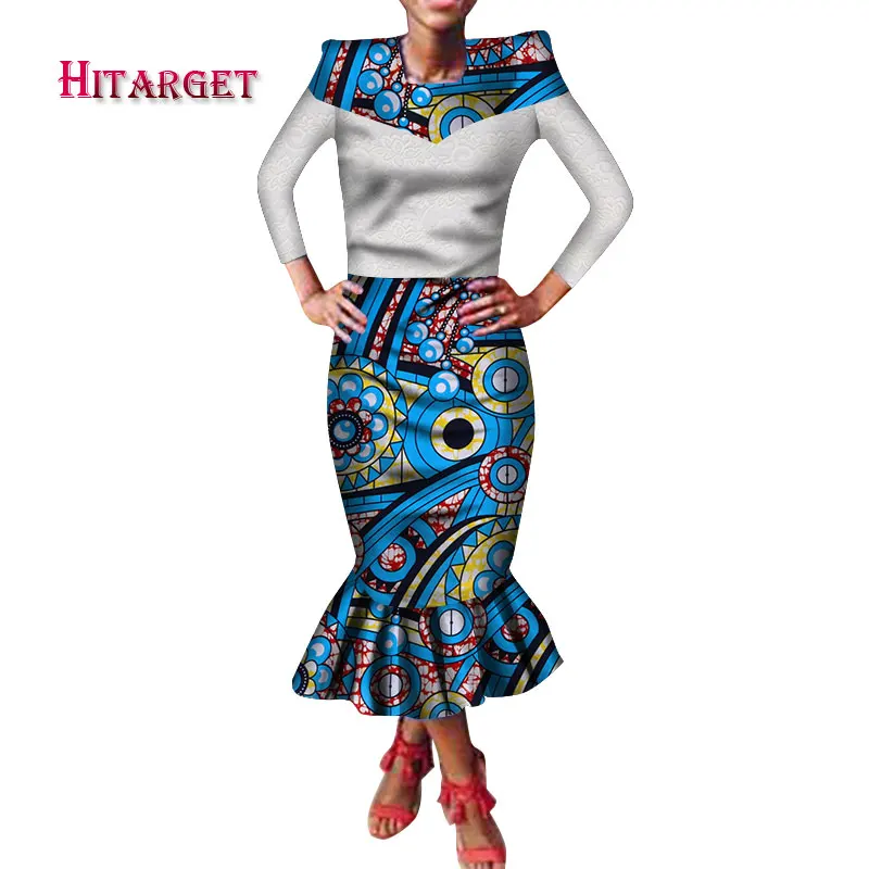 Hitarget Африка платья для женское Дашики Африканский воск печати сращивания платья традиционный африканский шнурок + восковой печати одежду