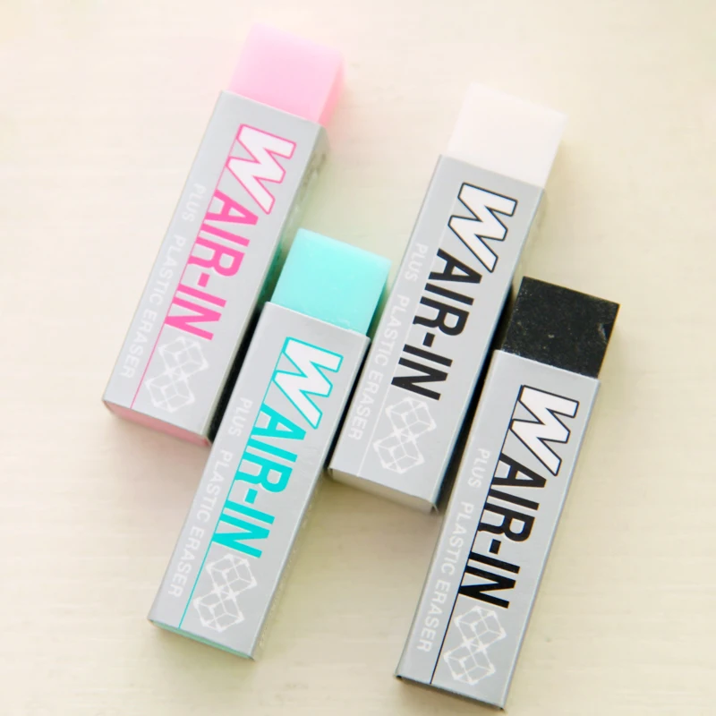 4 pcs/Lot Plus plastic eraser Magic wair in erasers for pencil Office