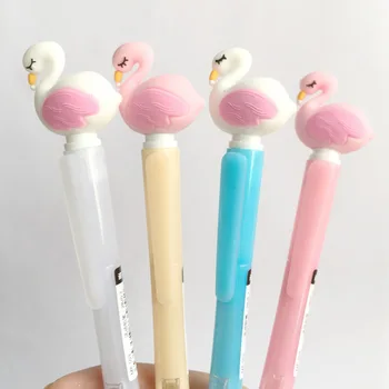 

4 pcs/1lot Kawaii Flamingo animal press Mechanical Pencils School Office Supply Student Stationery Kids Gift Automatic Pencil