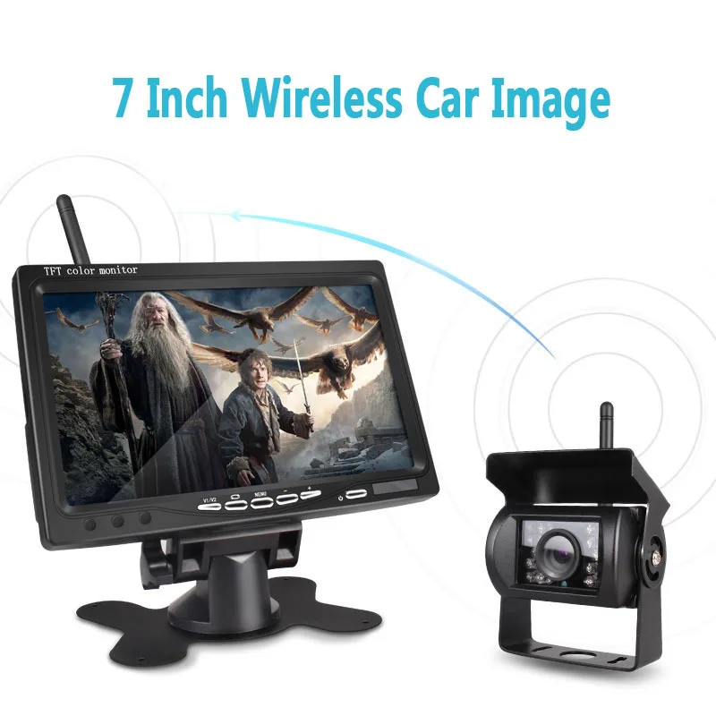 

7" LCD Wireless Car Monitor HD Display Automotive Reverse Night Version Backup Camera Parking System for Car Rear View Monitors