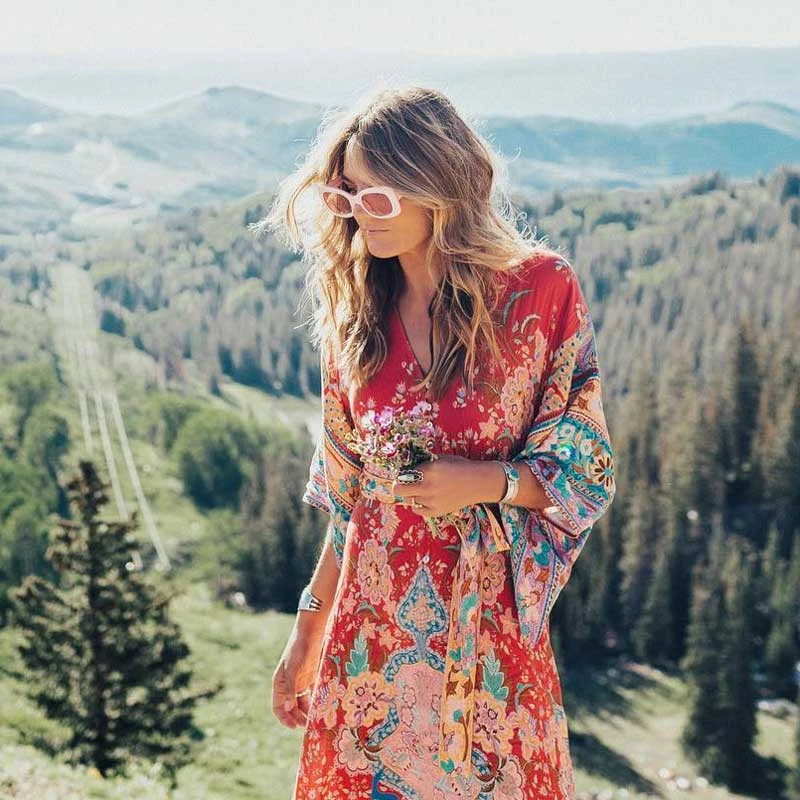 bohemian kimono dress