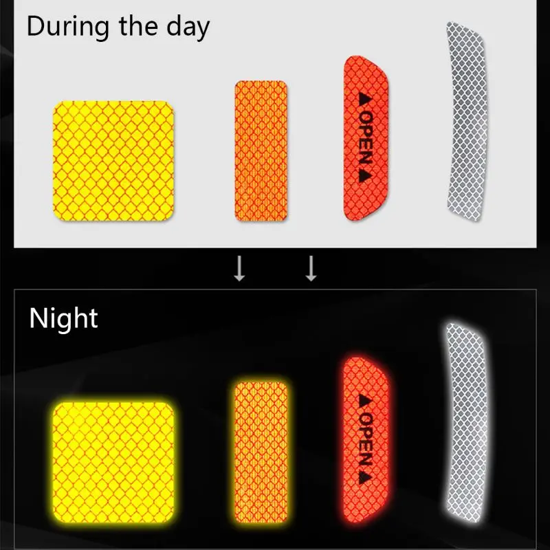 2 квадратная форма pcs Светоотражающие Предупреждение ленты бампер автомобиля со светоотражающими элементами безопасности отражающие