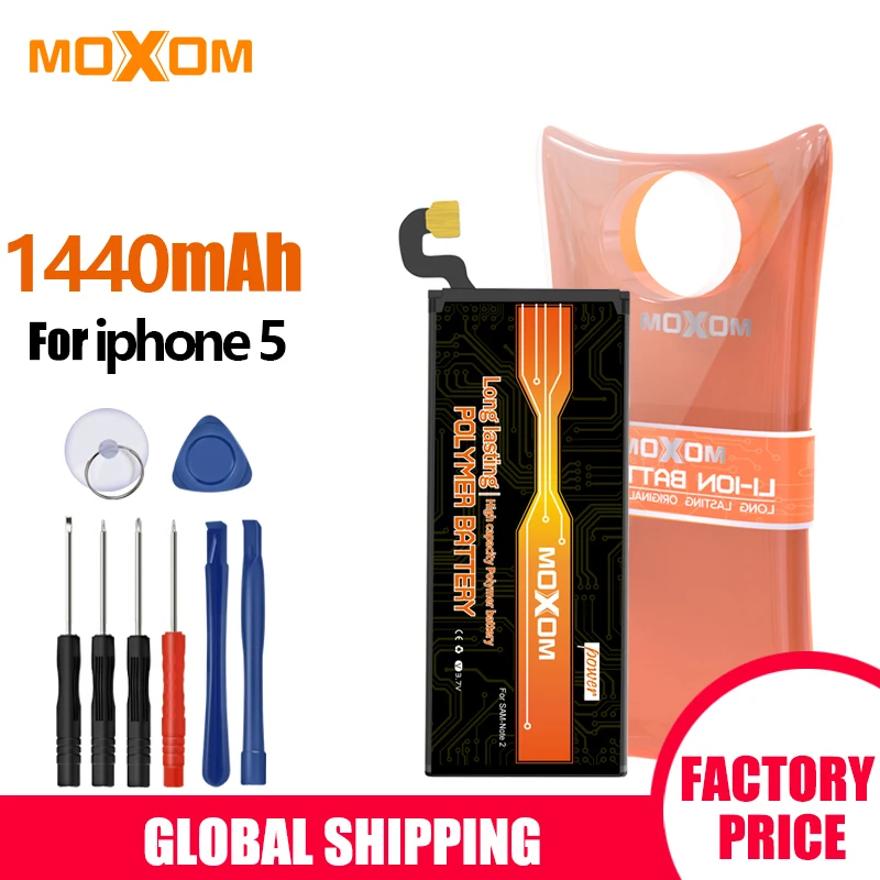 MOXOM 1440mAh для iPhone 5 батарея 3 8 V Li-Ion внутренняя сменная 5G литий-полимерная | Мобильные