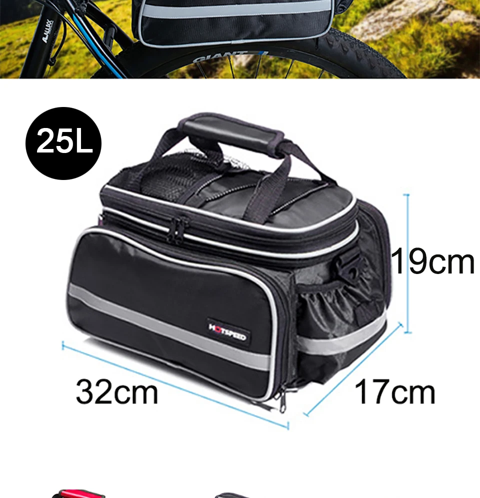 Sale 10-25L Portable Waterproof Bike Bag Bicycle Accessories Saddle Bag Cycling Mountain Bike Back Seat Rear Bag 3 Colors 1