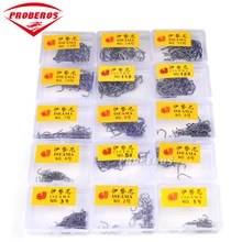 2box/lot Fishing Hooks Iseama Fishhook with Plastic Box 1#-15# Single Hook High Qulity Black Jig Big Barbed Treble Hooks Pesca
