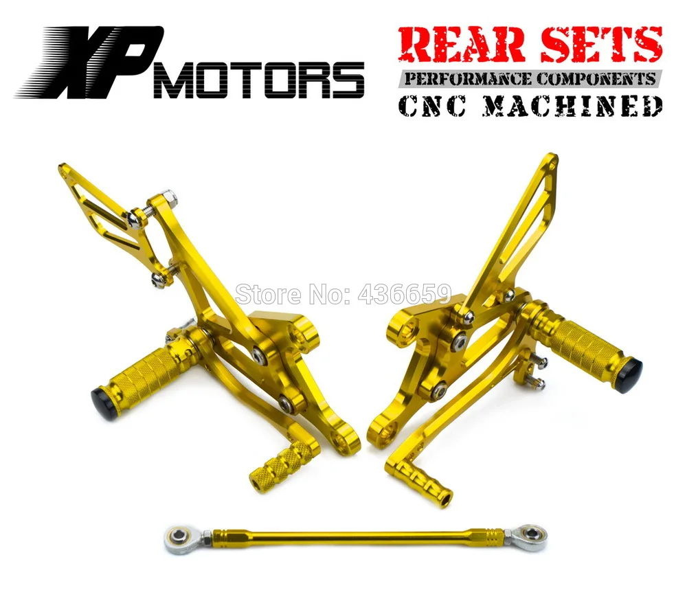 

Gold Racing Foot Pegs Motorcycle Adjustable Race Rear Sets For Kawasaki Ninja ZX-6R ZX636 2005 2006 2007 2008
