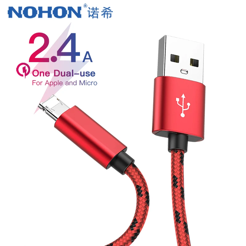 NOHON USB зарядный кабель для Apple Micro порт iphone XS MAX XR X Android телефон Samsung S7 Huawei Xiaomi