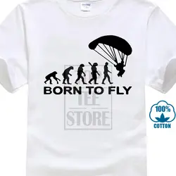 Лето Забавный Новая мода Born To Fly Эволюция парапланеризма Парапланы футболка с круглым вырезом мужские Костюмы Футболки короткий рукав