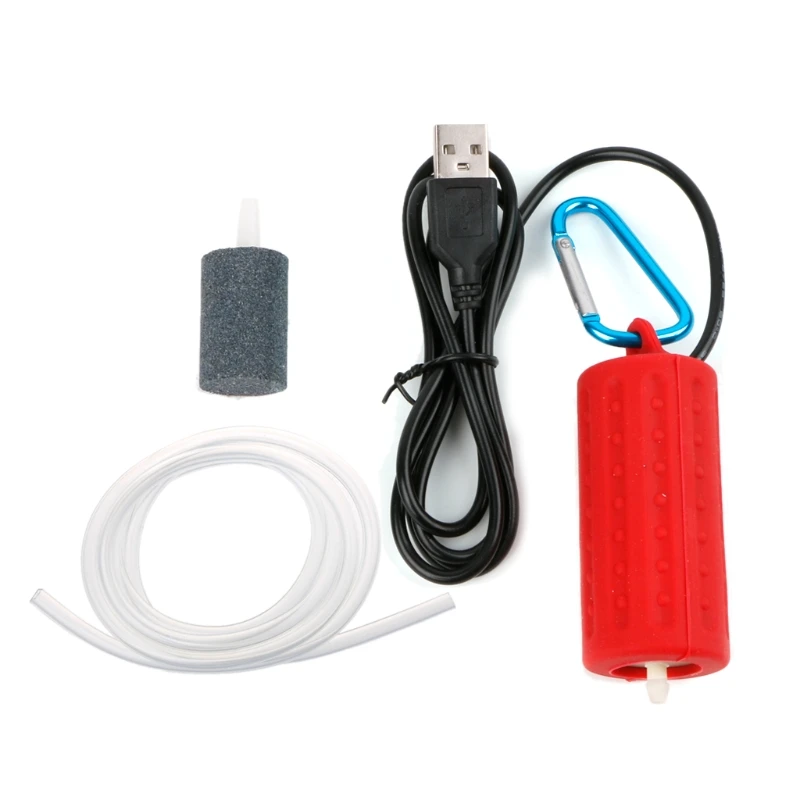 Портативный Миниатюрный аквариум с USB аквариумом кислородный воздушный насос бесшумный энергосберегающий компрессор товары для домашних животных - Цвет: Red