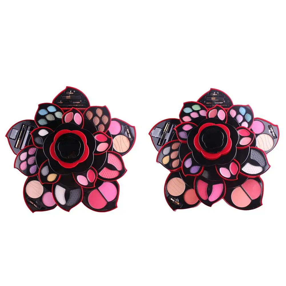 

Rotating Flower Makeup Eye Shadow Palette Big Size Eyeshadow Set Natural Sexy Colors Makeup Palette Cosmetic Case Makeup Tools