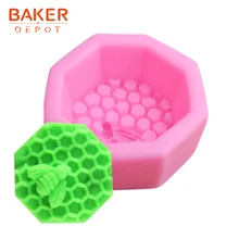 BAKER DEPOT сотовая силиконовая форма для помадки силиконовые формы для мыла свечи льда улей ручной работы формы для мыла сахарная форма для рукоделия