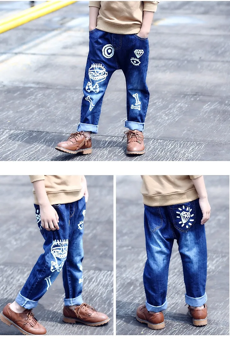 high quality fashion 2017 children jeans for boys kids scrawl pattern denim pants clothing children baby little big boy jeans clothes 6 7 8 9 10 11 12 13 14 15 16 years old (14)