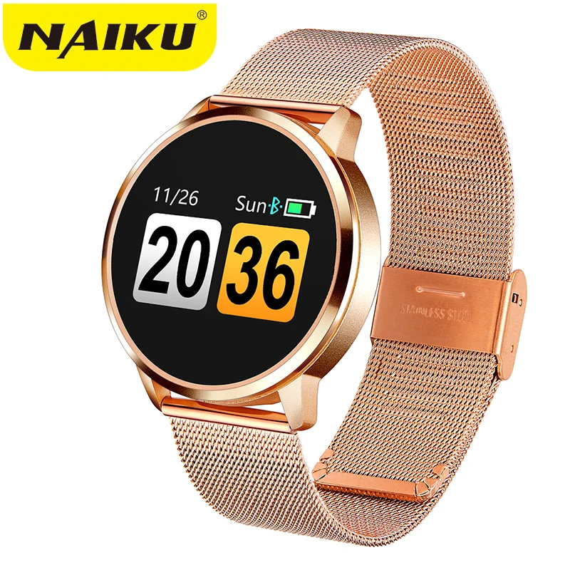 

2019New Q8 OLED Bluetooth Smart Watch Stainless Steel Waterproof Wearable Device Smartwatch Wristwatch Men Women Fitness Tracker