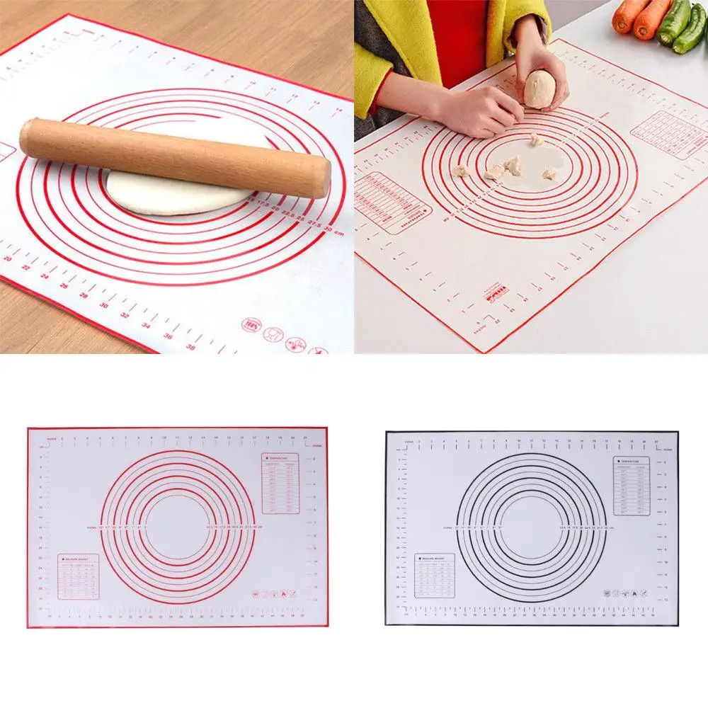 

Non-Stick Silicone Pastry Mat with Measurement Baking Mat Counter Dough Rolling Mat Oven Liner Fondant/Pie Crust Mat 60 x 40 cm