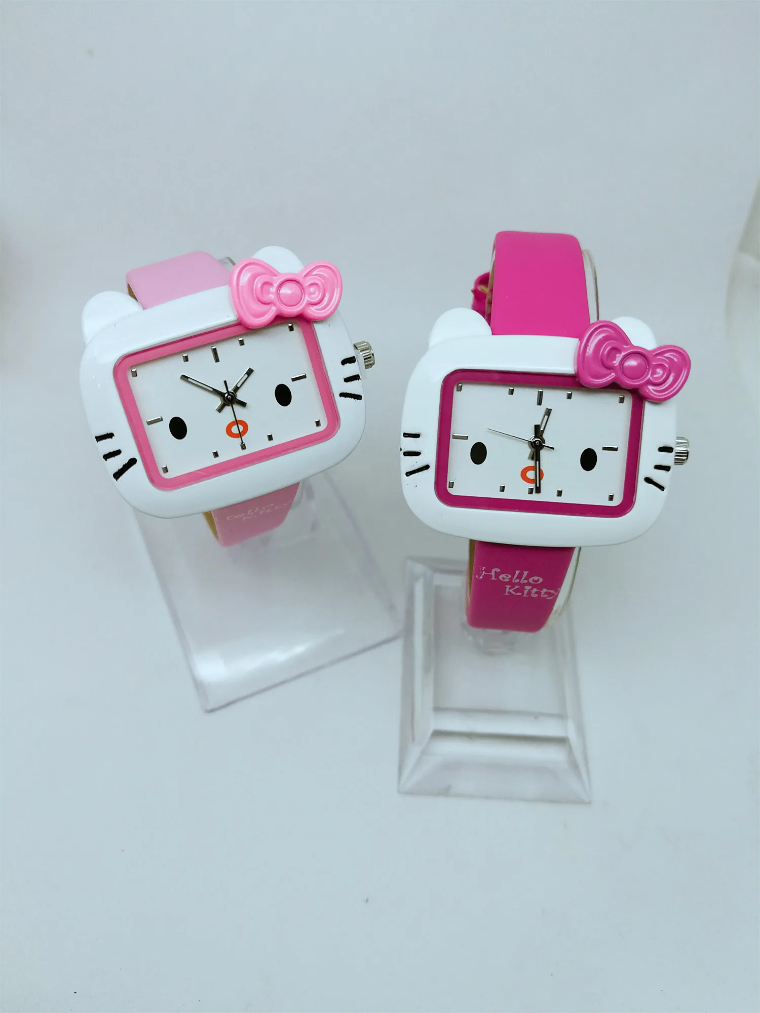 Милые модные женские часы KT cat, детские часы с рисунком hello kitty, кварцевые часы с кожаным ремешком для девочек