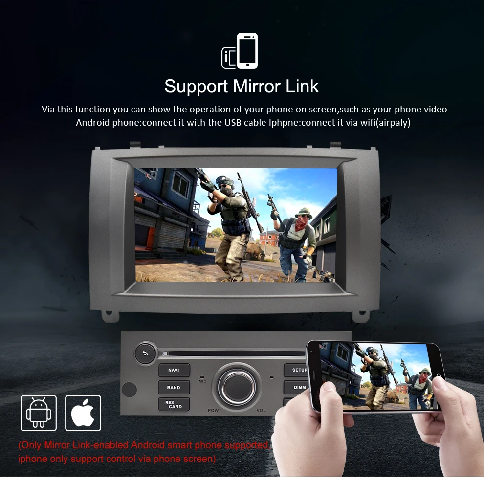 Top 4GRAM Android 9.0 9.1 Car DVD Stereo Player For Peugeot 407 2004-2010 GPS Navigation WiFi Bluetooth Car Multimedia Video Audio 5