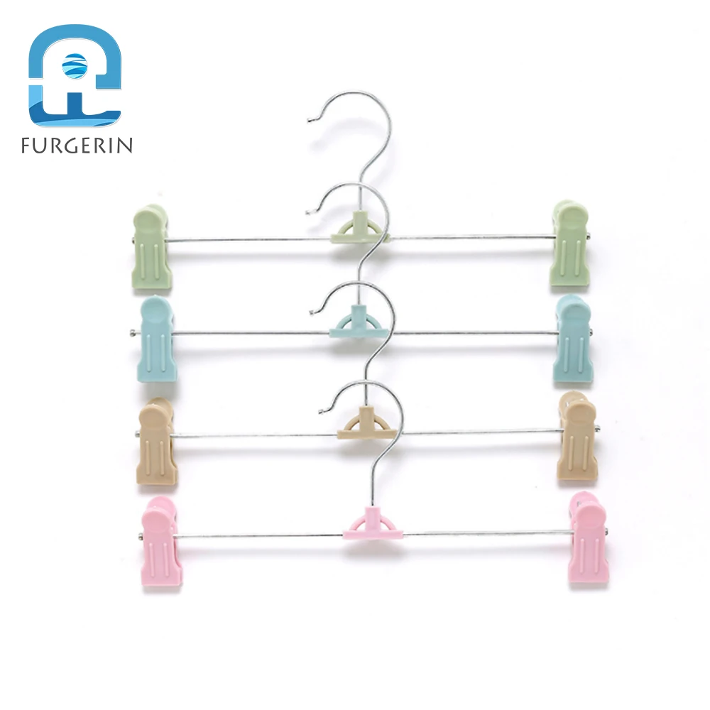 FURGERIN 10PCS/LOT Nonslip Adult Clothes Hangers Children Adjustable Clothing Hanger for jeans pants coat skirt hanger with pegs | Дом и сад