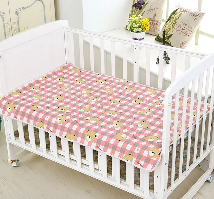Детский водонепроницаемый постельный коврик, детская мягкая простыня мочеприемник для новорожденных, коврик для игр, одеяло для ухода за ковром, Чистящая салфетка с рисунком, крутая 80*120 см - Цвет: pi bear