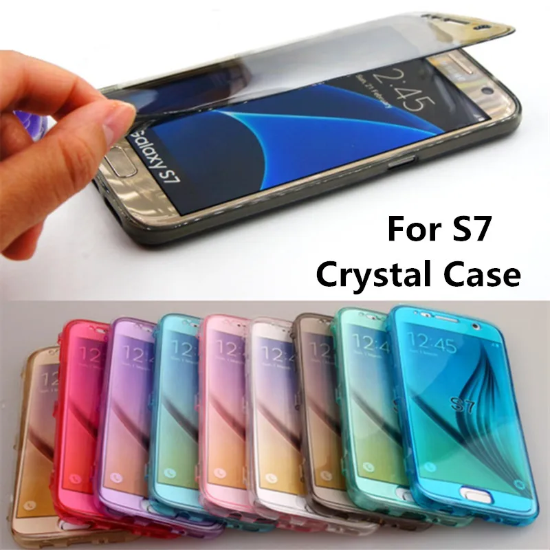 

S7 Crystal Case for Samsung Galaxy S7case Flip Transparent Clear Soft Silicone Cases Flexible TPU Durable Cover 7s SM G9300