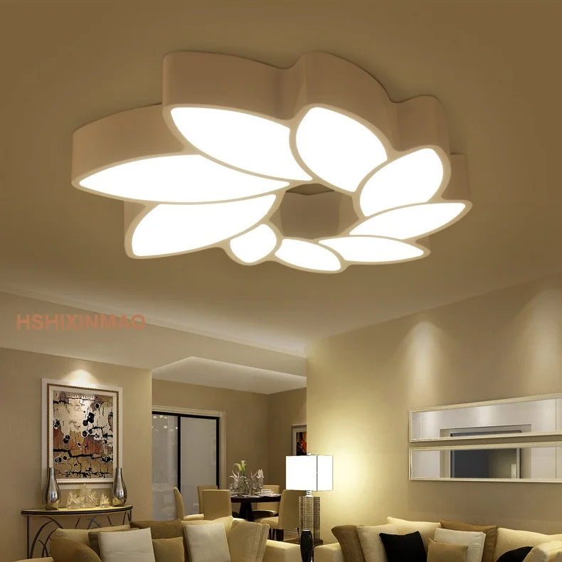 

LED petals ceiling lamp leaf-shaped living room lights modern simple art romantic bedroom study room chandeliers AC110-240V