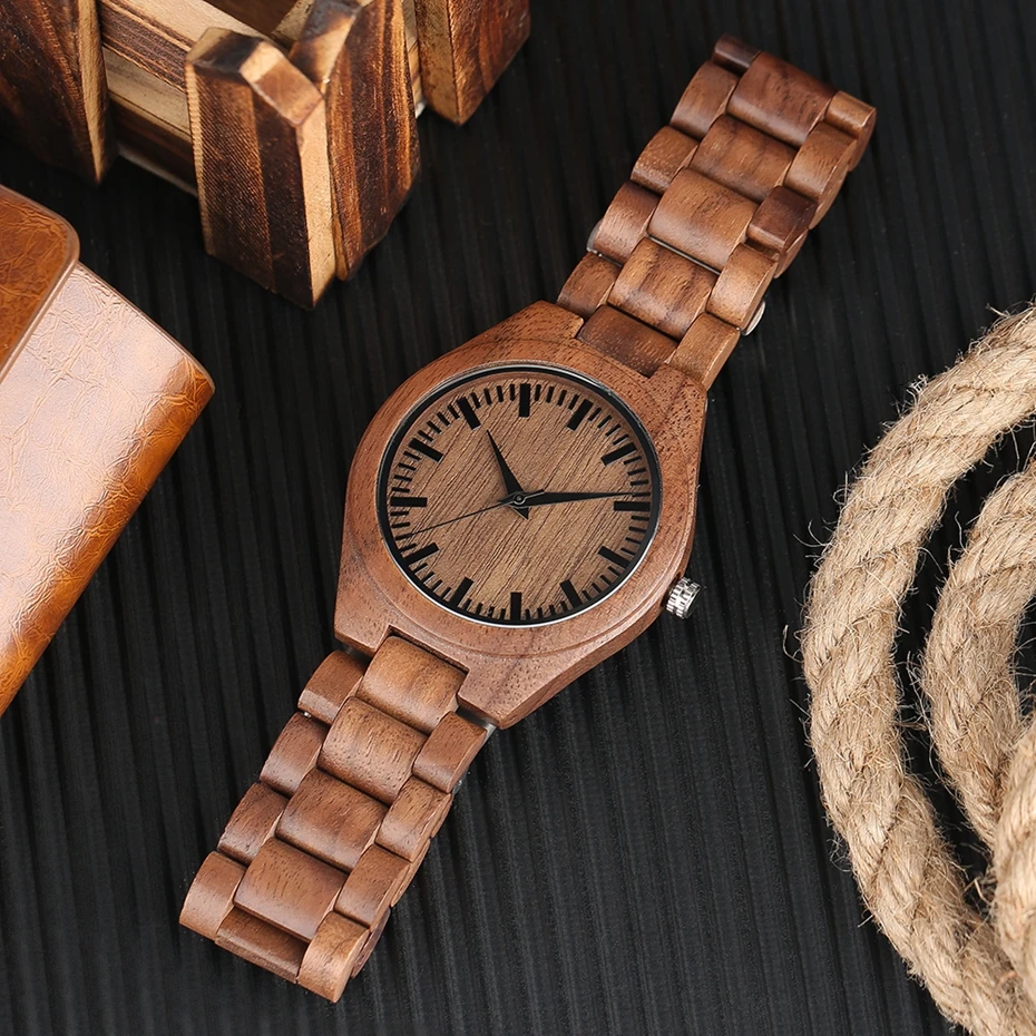 Creative Wooden Watch for Men Unique Design Top Brand Luxury Full Ebony Wood Quartz Bangle BlackCoffee Dial Women Novel Clocks 2017 Christmas Gifts (24)