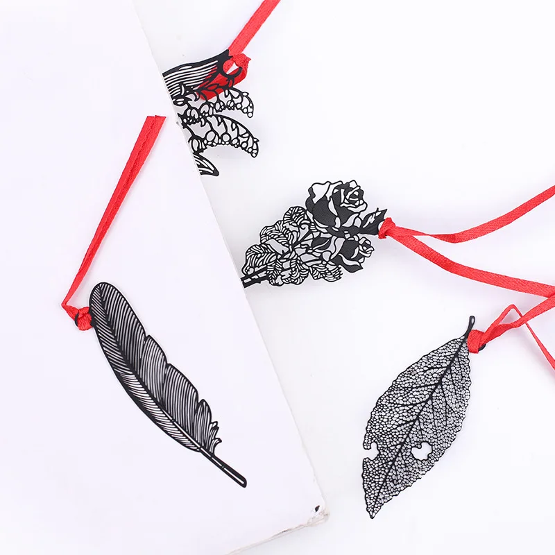 Exquisite Classic Metal Leaf Vein Bookmark Hollow Out Plants Animal Concise Vintage Antique