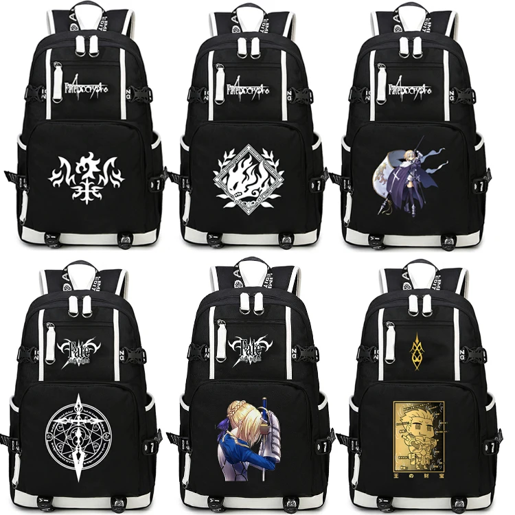 Special  Anime fate grand order Backpack Cosplay Jeanne d'Arc Alter Gilgamesh Canvas Bag Schoolbag Travel Ba