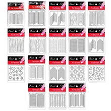 18 стикеров s наклейки для ногтей наклейки для дизайна ногтей s круглая форма лака фольга Французский маникюр Слайдеры для ногтей