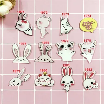

1 PCS Animal Cartoon Pin rabbit Cute Cat Acrylic brooch Pins Kawaii Lapel Brooches badges Fashion Gifts