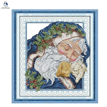 

JoySunday cross stitch kits needlework set Intoxicated Santa Claus Christmas 14CT11CT cotton painting gift art factory wholesale