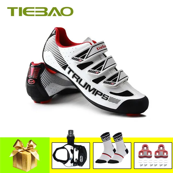 Tiebao pro велосипедная обувь sapatilha ciclismo SPD-SL самофиксирующиеся дышащие кроссовки superstar для улицы Спортивная обувь для шоссейного велосипеда - Цвет: pedals for 1688 W