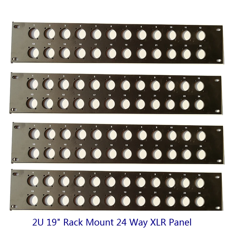 4 шт./лот 24 порта/выход/отверстие 2U 1" стойка XLR пустая патч-панель для крепления разъемов d-типа