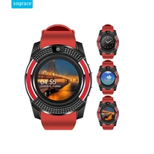Digital camera Smartwatch V8 Bluetooth Sensible Watch Girls/Males Cellphone Clock Name SIM TF Clock Help BT 4.Zero For Android 2g Spherical Watch