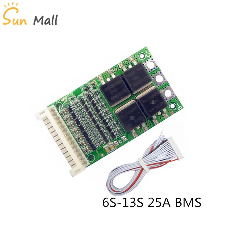 

24V 36V 48V 6S/7S/13S 25A Balance BMS Board Polymer Lithium/Ternary Lithium/ Iron Phosphate/LiFePo4 Battery Protection Board