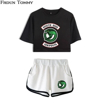

Luckyfriday Women Riverdale Southside Serpents Sets Two Piece Women Clothes Top and Pants Summer Ordinary printing Women Sets