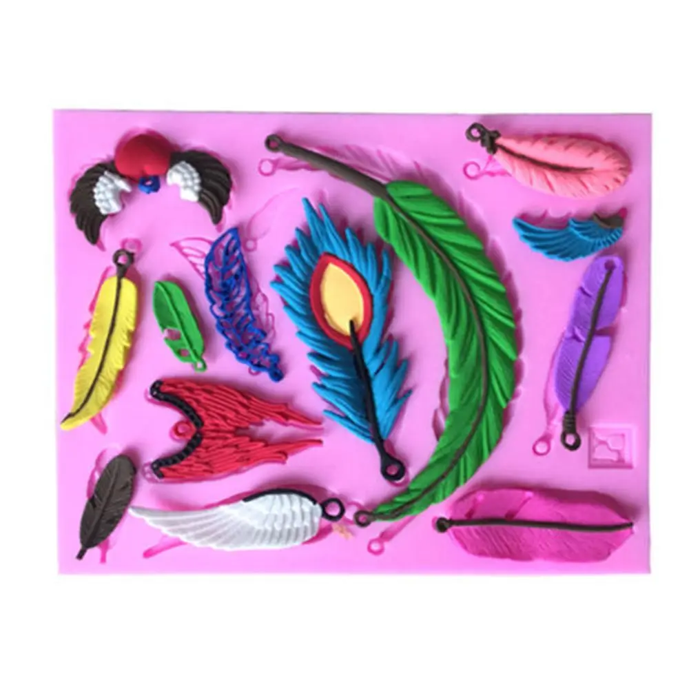 

Angel's Feather Bird wings fondant 3D silicone decoration mold DIY Cake Decorating Tools cooking Baking mould
