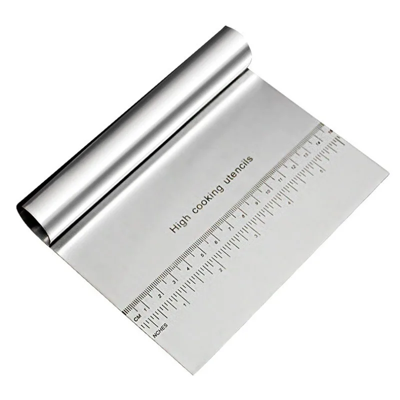 Stainless Steel Pizza Dough Scraper Cutter New Baking Tools With Measuring Scale & Sharp Edge Easy Chop Cookie Pastry (1)