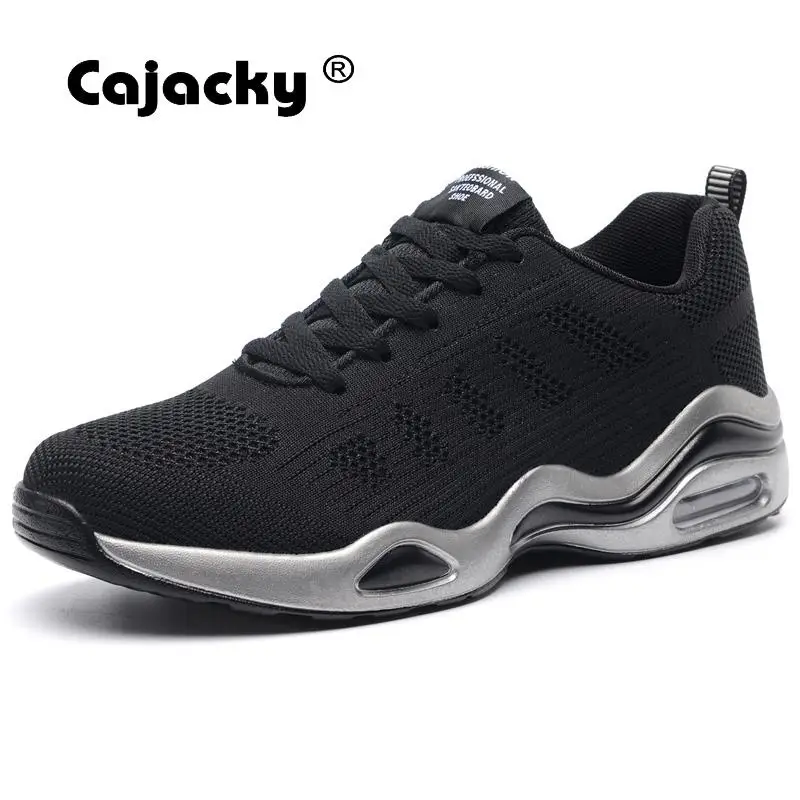 

Cajacky Men Sneakers Summer Breathable Mesh Casual Shoes Lightweight Trainers Male Black Grey Zapatillas Men Krasovki Fly Weave