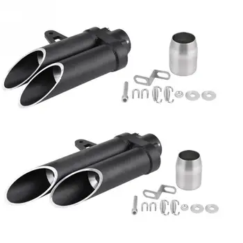 

New Motorcycle Universal Double Exhaust Muffler Rear Pipe Tailpipe for Yamaha R6 MT-03 MT-07 MT-09 Motorcycle Accessories