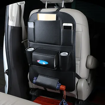 

Car Storage Bag Multifunctional Vehicle Pouch Handbag Universal PU Car Seat Back Organizer Protective Covers