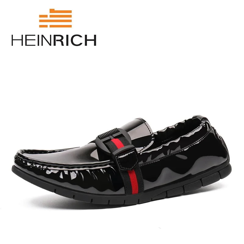 

HEINRICH Fashion Men's Casual Shoes Genuine Leather Slip On Loafers Men Breathable Shoes Summer Autumn Brand Luxury Men Shoes