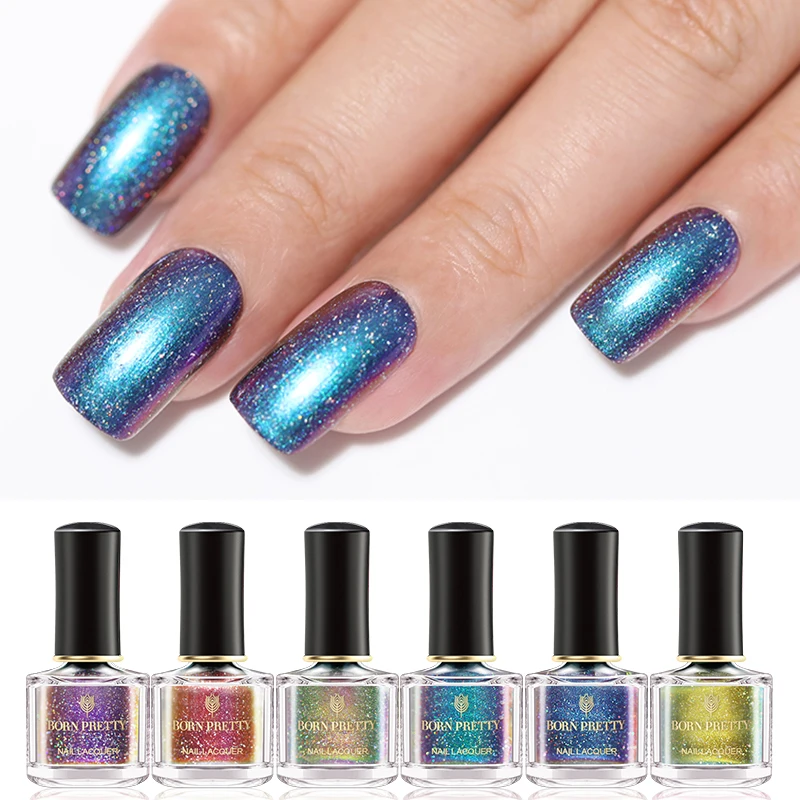 

BORN PRETTY Chameleon Glitter Nail Polish 6ml Galaxy Series Shinning Powder Nail Art Lacquer Varnish (Black Base Needed)