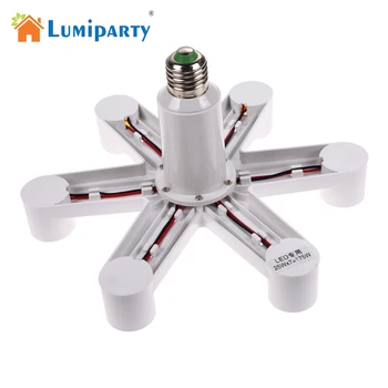 

Adeeing New 1 To 7 E27 Socket Base LED Splitter Plug Halogen Light Lamp Bulb Holder Copper Contact Adapter Converter