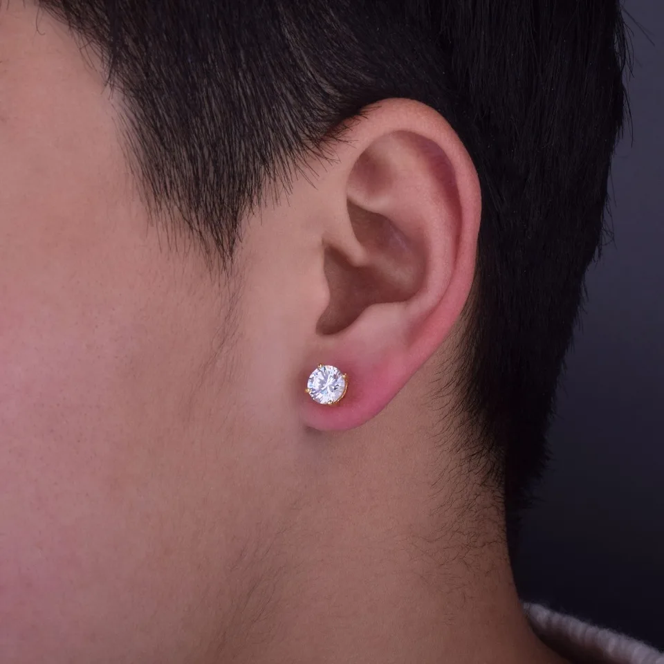 Cubic Zirconia Stud Earrings for Women and Men