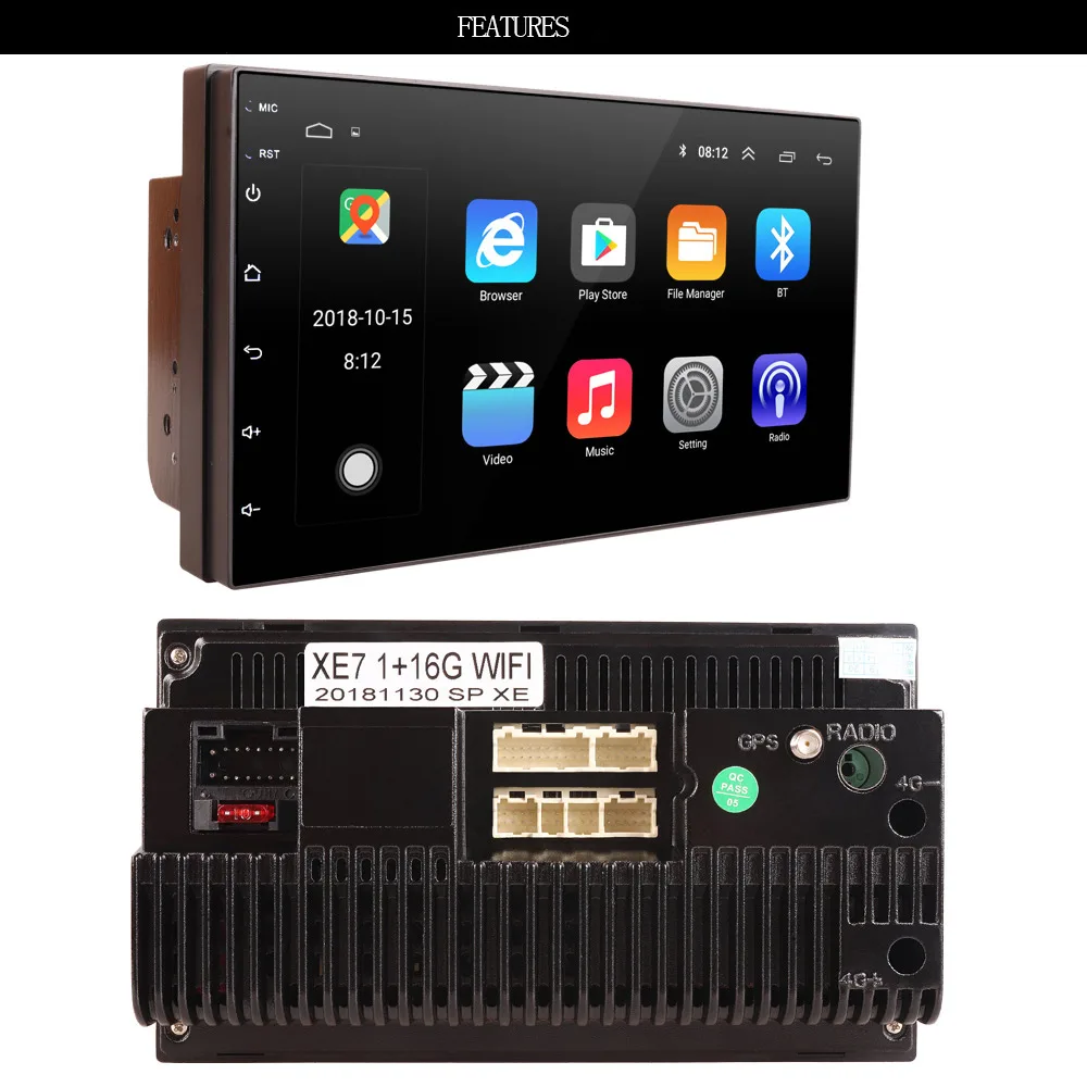 Discount SZBULOAI Android 8.1 System 16G Memory Touch Screen 7 Inch HD Car Bluetooth MP5 Player 2 DIN Universal GPS Navigation WIFI 10