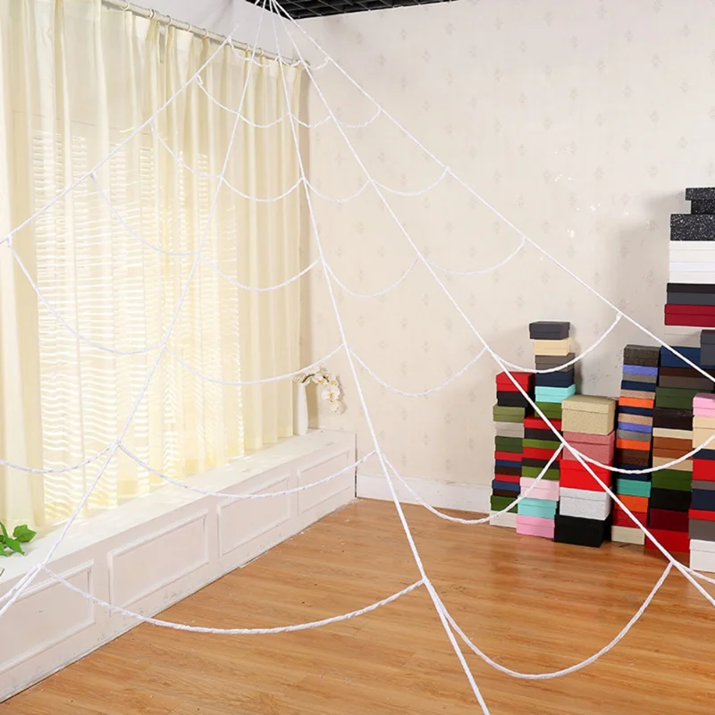 

Halloween Scary Party Scene Props White Stretchy Cobweb Spider Web Horror Halloween Decoration For Bar Haunted House H1