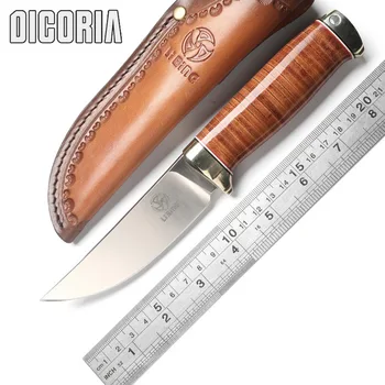 

DICORIA Python D2 blade fixed blade straight knife Leather handle Sheath camping hunting tactical outdoor gear EDC knives tools
