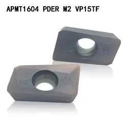 APMT1604 M2 VP15TF карбида вставки, токарный инструмент APMT 1604 лица фрезерный станок инструменты фреза с ЧПУ инструмент APMT1604PDER