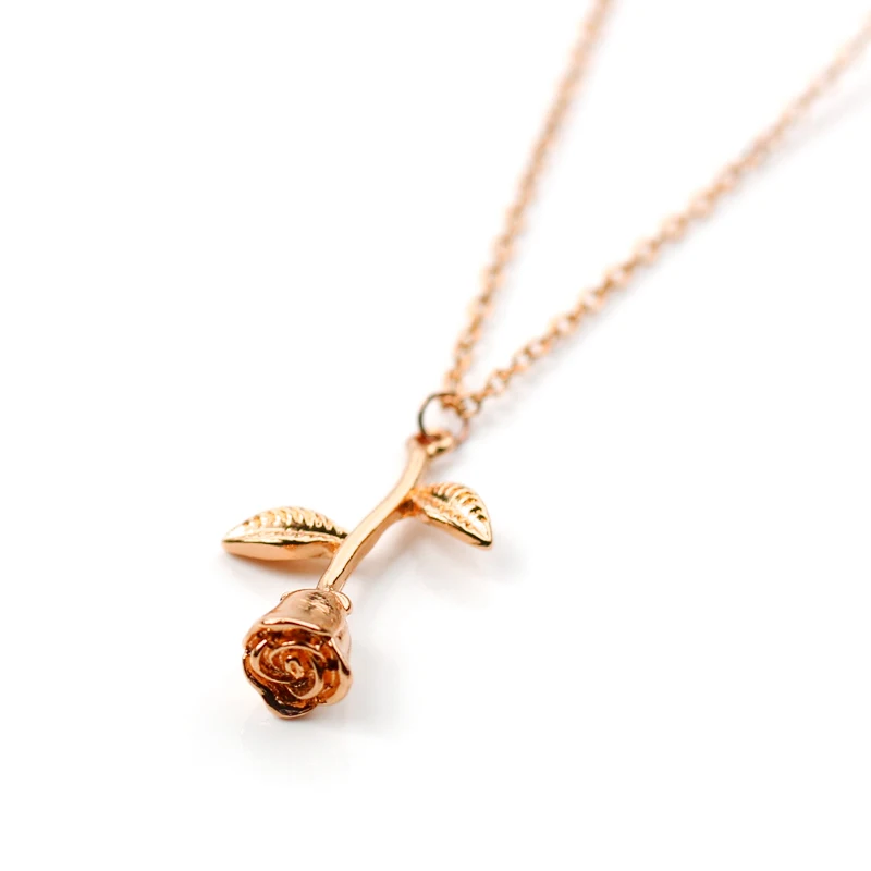 Bijoux Femme (украшения своими руками) Колье 2020 Новый розовый золотой цветок розы