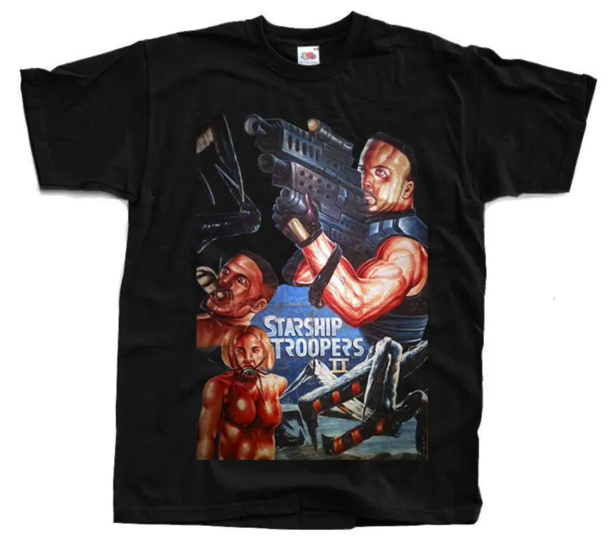 

Starship Troopers Afghan Movie Poster T Shirt White Black All Sizes S 5Xl X